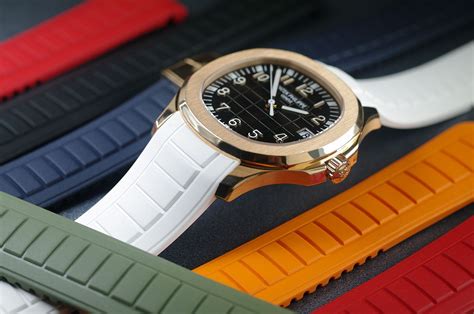 patek philippe gold rubber strap|patek philippe aquanaut strap price.